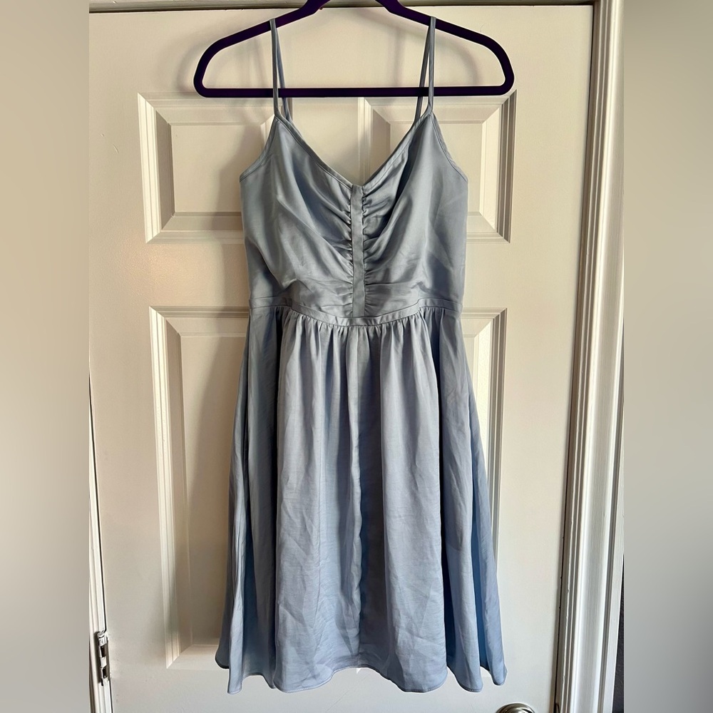 Banana Republic Light Blue Ruched Dress